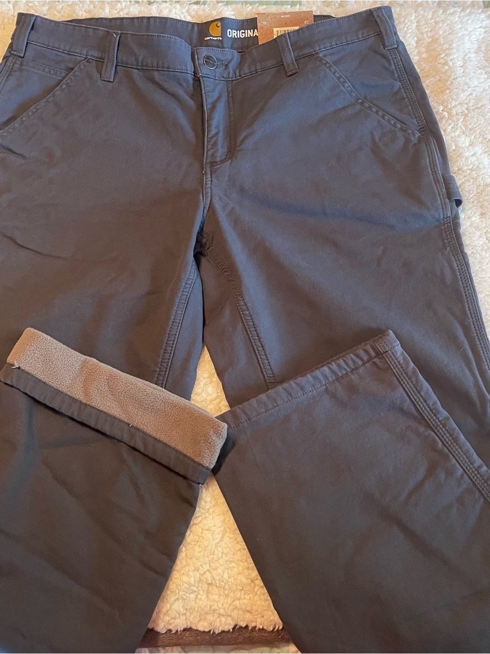 Carhartt women’s fleece lined Dark Gray Work Pants, size 14